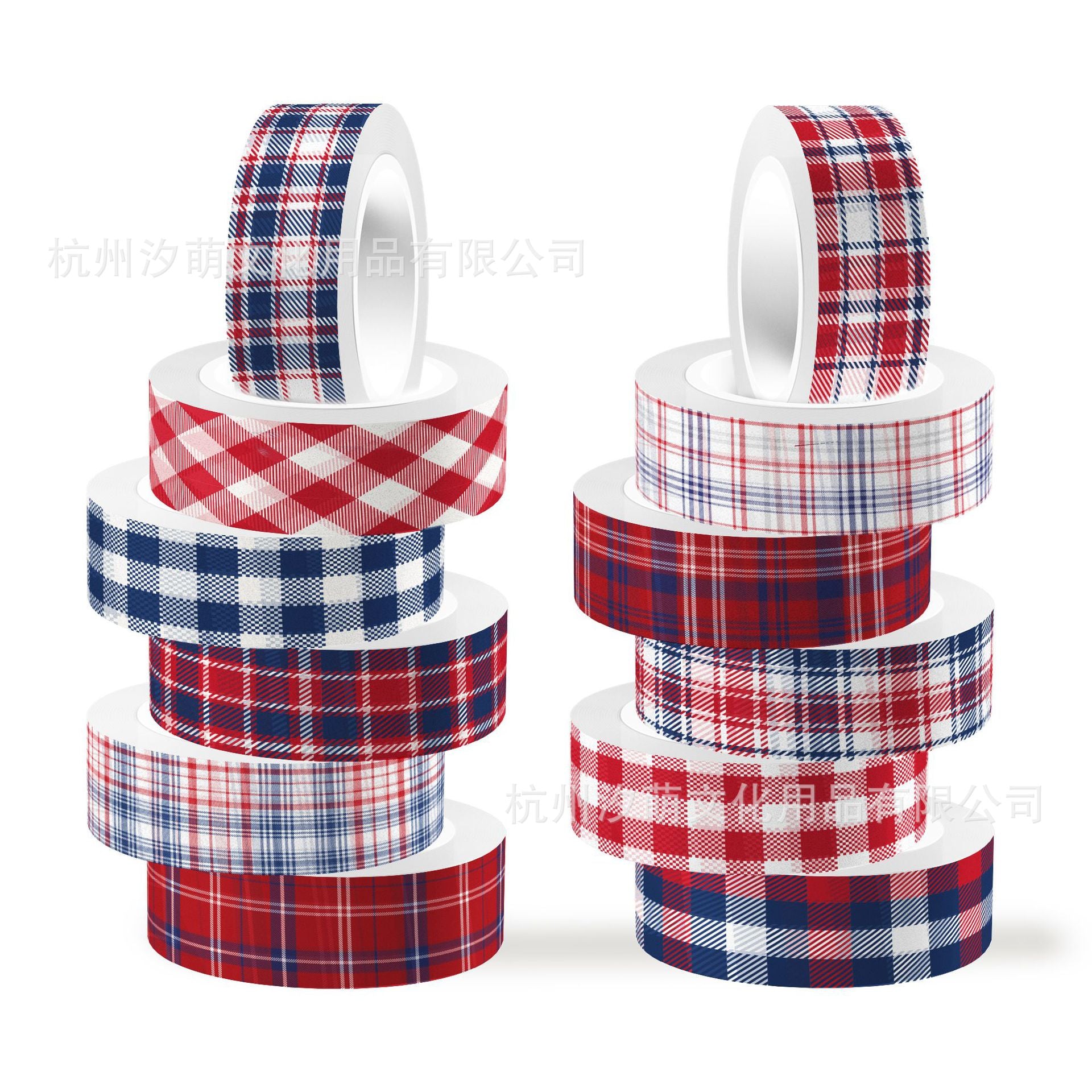 Plaid American Independence Day Washi Tape – Transparent Roll, 5m - ViktaShop