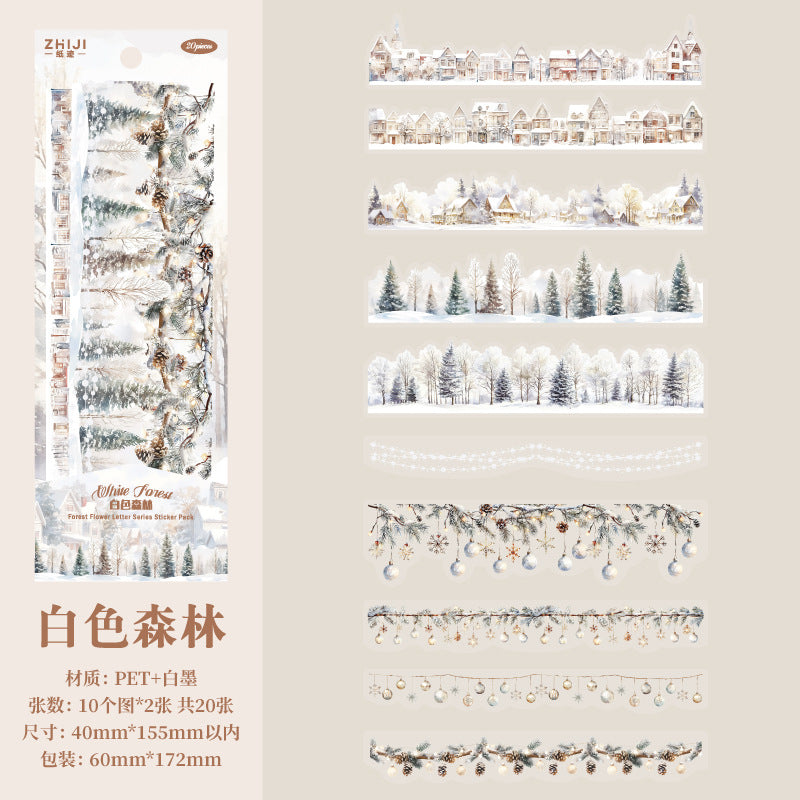 Paper Trace Forest Flower PET Stickers – Retro Lace Series, 6 Options - ViktaShop