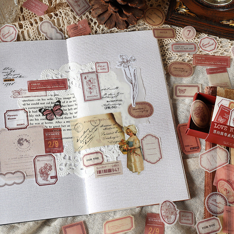 Retro Paper Sticker Pack – Border Label Bill Decoration Stickers, 4 Options - ViktaShop