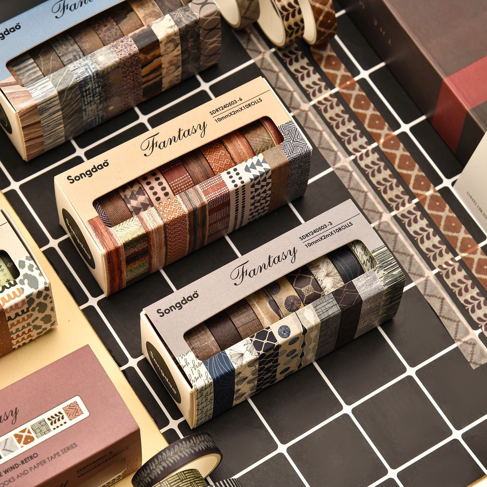 Fantasy Series & Paper Tape Suit, Retro Style, 10 Rolls - ViktaShop