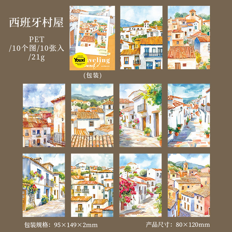 Travel Around the World Series Washi Sticker, 6 Pcs - ViktaShop