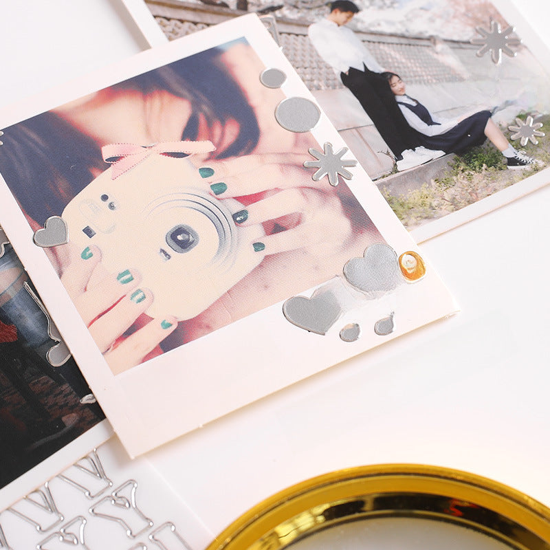 Bronzing Silver Alphanumeric Stickers - Gold & Silver Edge, Special Shapes - ViktaShop