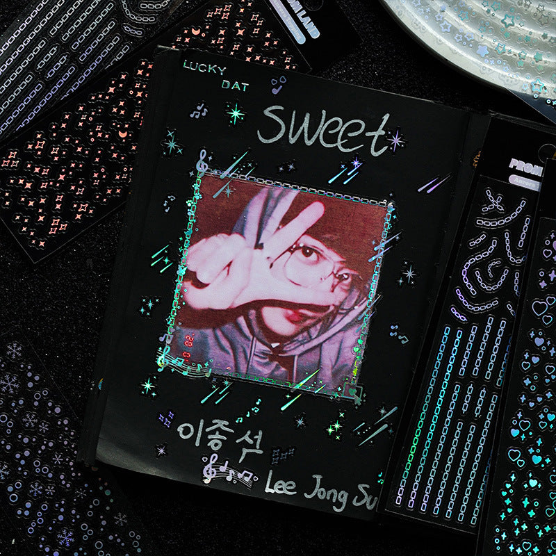 Star Laser Transparent Stickers – Cute Waterproof Set - ViktaShop