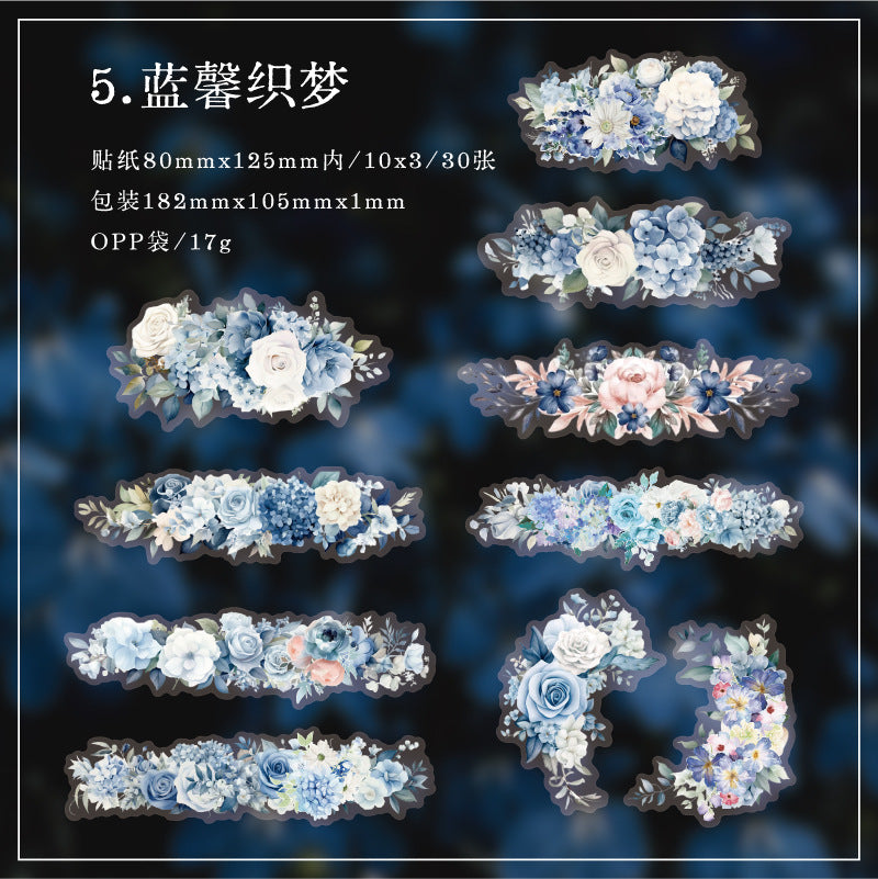 Twilight PET Flower Sticker Bag – Floral Theme, 8 Options - ViktaShop