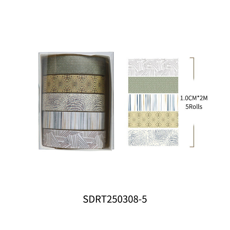 Plain Paper Washi Tape Set – Neutral Collage Series, 12 Options - ViktaShop