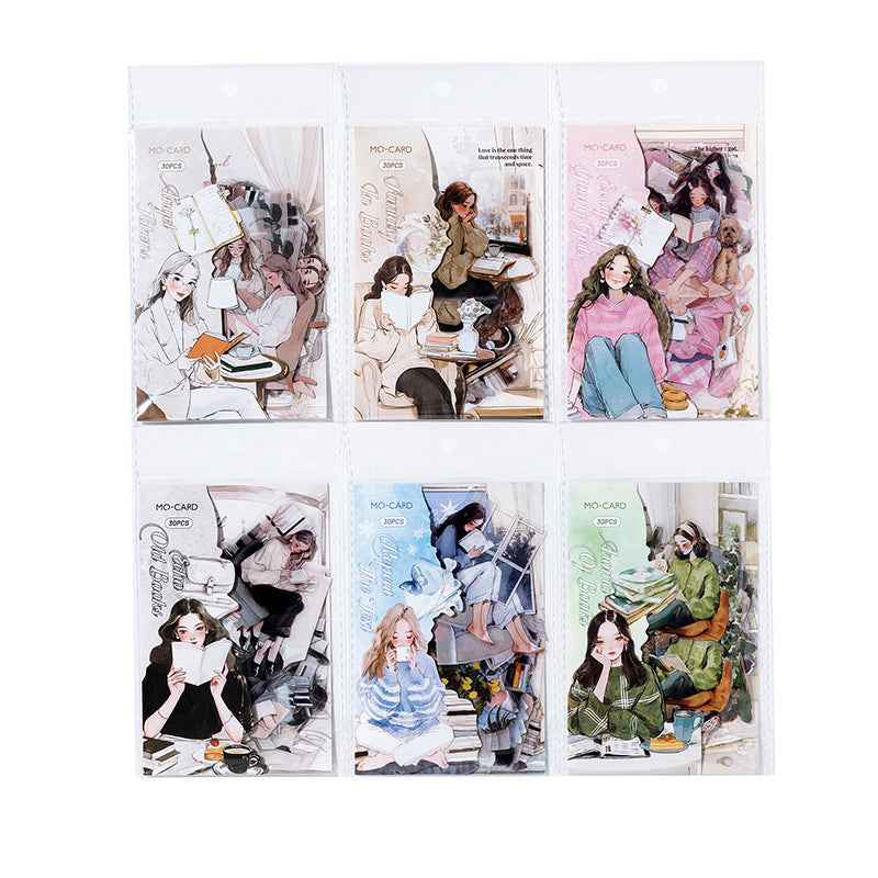 Elegant reading series PET stickers