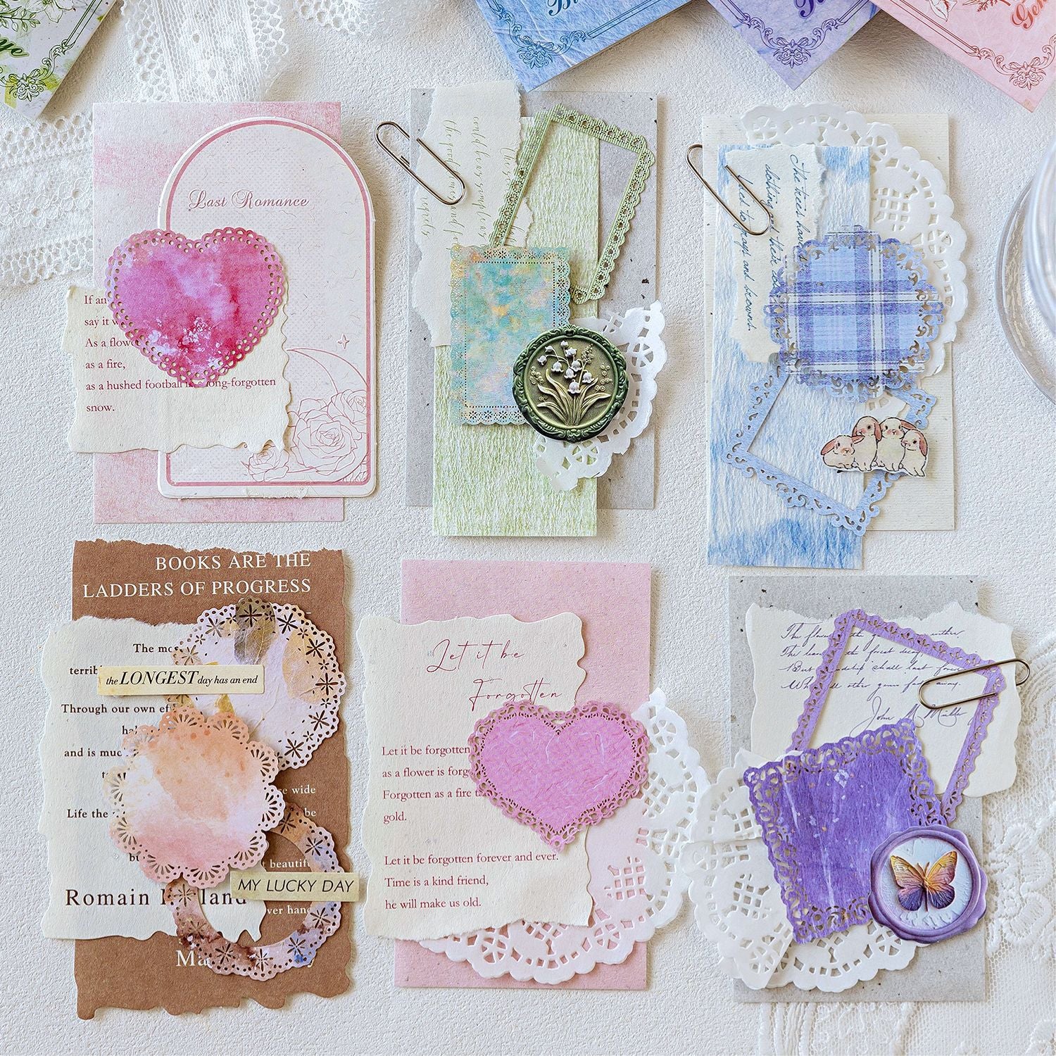 Hollow Border Card – Lace Light & Shadow Series, Light Retro Material - ViktaShop