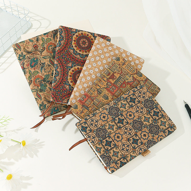 A5 Cork Strap Notebook – Vintage Pattern Diary, 6 Options - ViktaShop