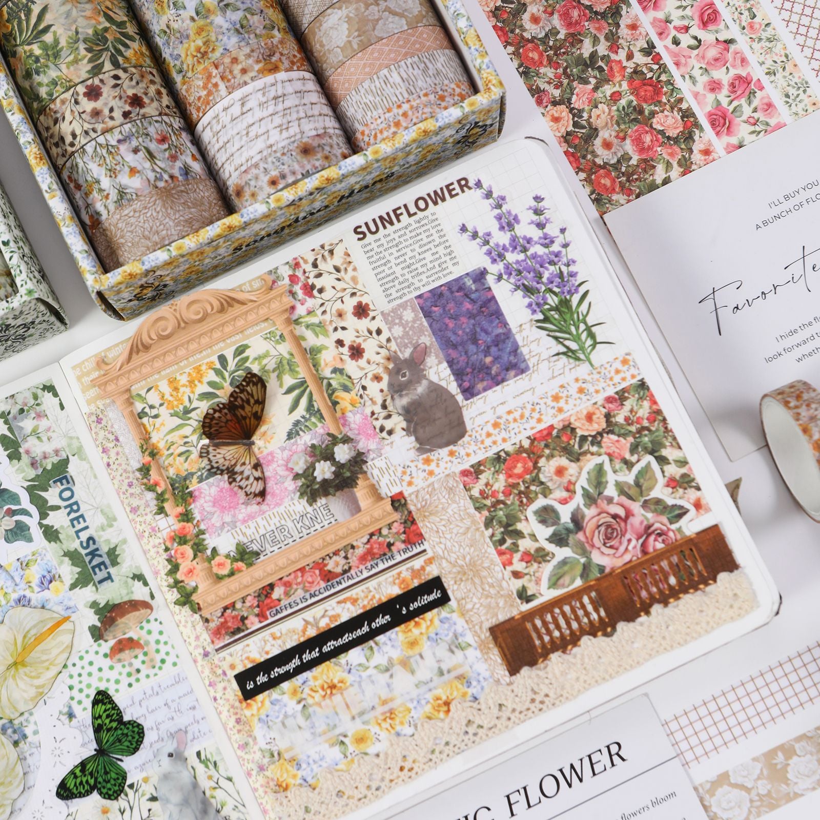 Floral Letter Washi Tape & Sticker Set – Plant Series, 4 Options - ViktaShop