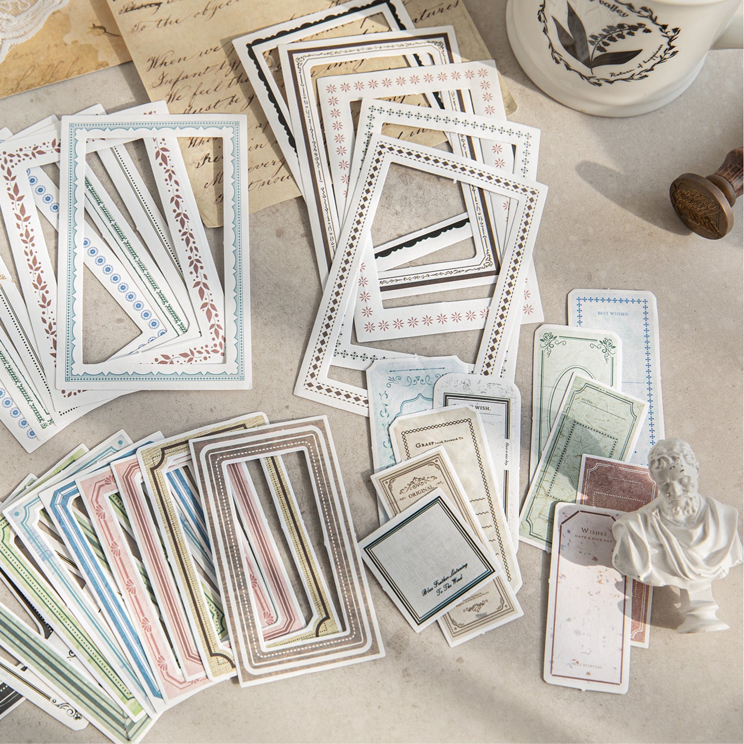 Heart Cycle Series, Retro Border Material for DIY Decoration, 6 Options - ViktaShop