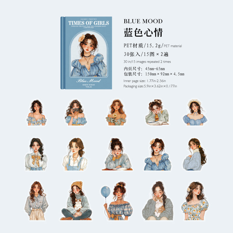 Vintage Girls Sticker PET Pack - ViktaShop