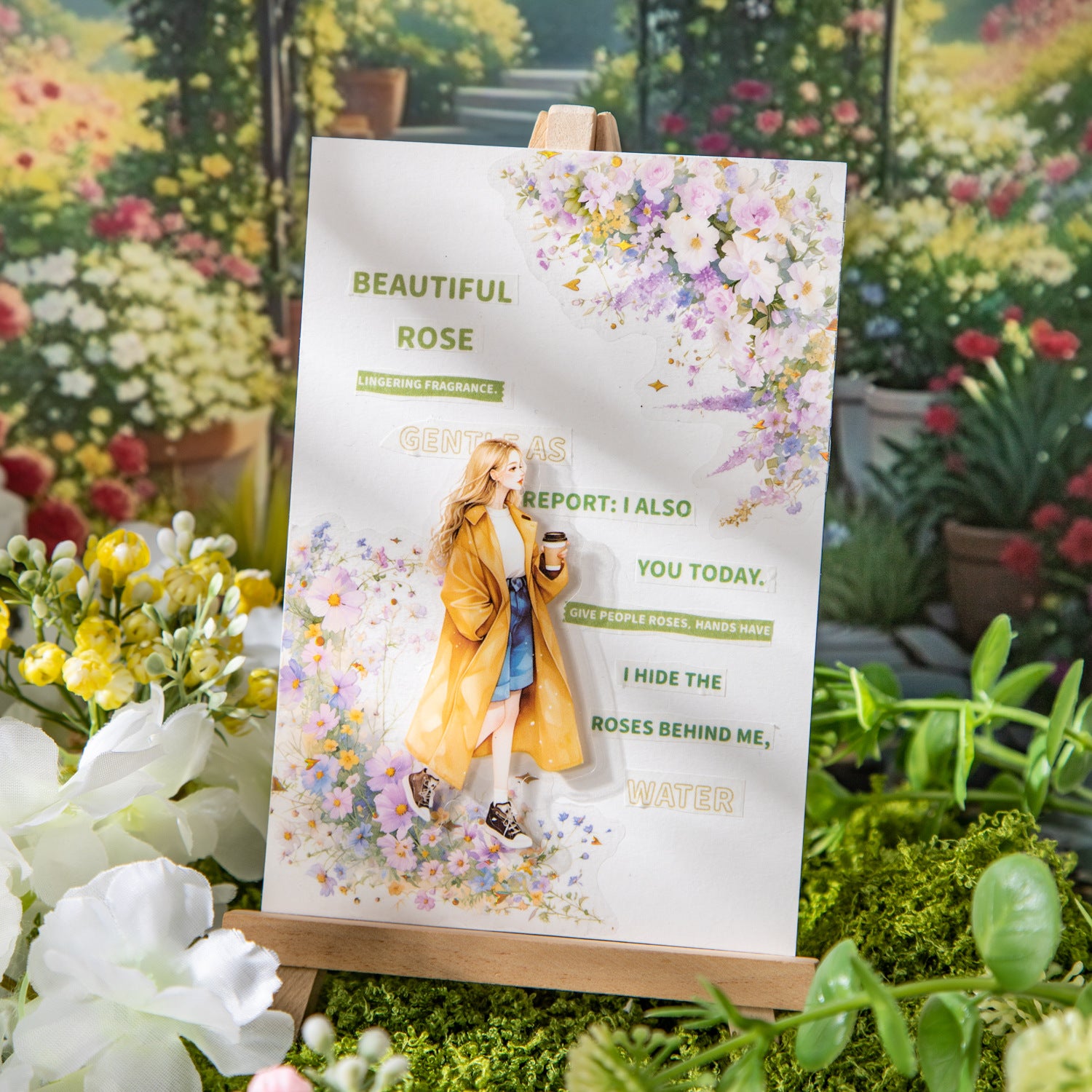 Snowy Bloom PET Stickers - Corner Flower Series, 6 Options - ViktaShop