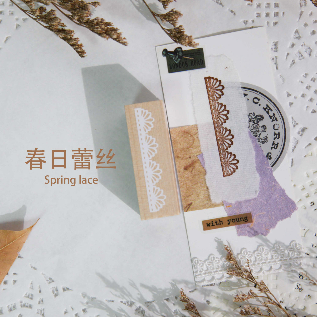 Custom Wooden Seal – Lace Flower Stamp - ViktaShop