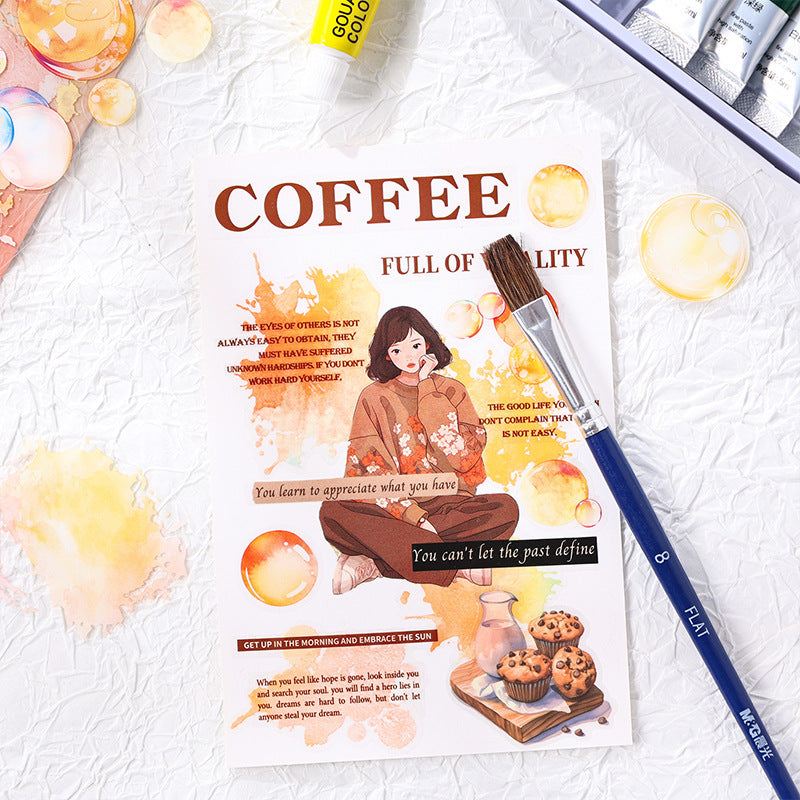 Glass Candy Heart PET Stickers - Transparent Splash Ink Style - ViktaShop