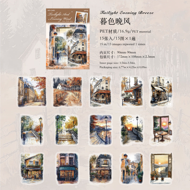 Street Stroll PET Landscaping Stickers, 15 Pcs - ViktaShop