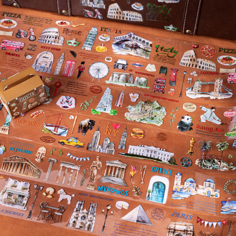 Roaming the World PET Tape – City Travel Series, 2m - ViktaShop