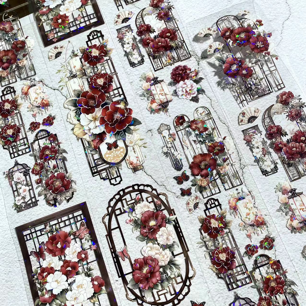 Dark Panda Flower PET Tape, 2m - ViktaShop