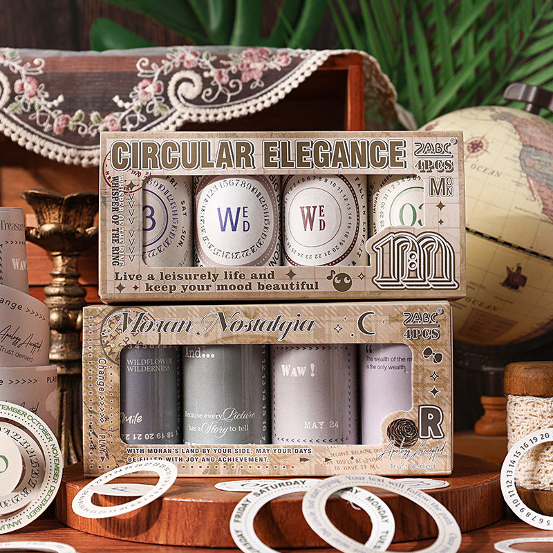 Moran’s Border English Tape Set - DIY Journal Sticker Box, 2 Options - ViktaShop