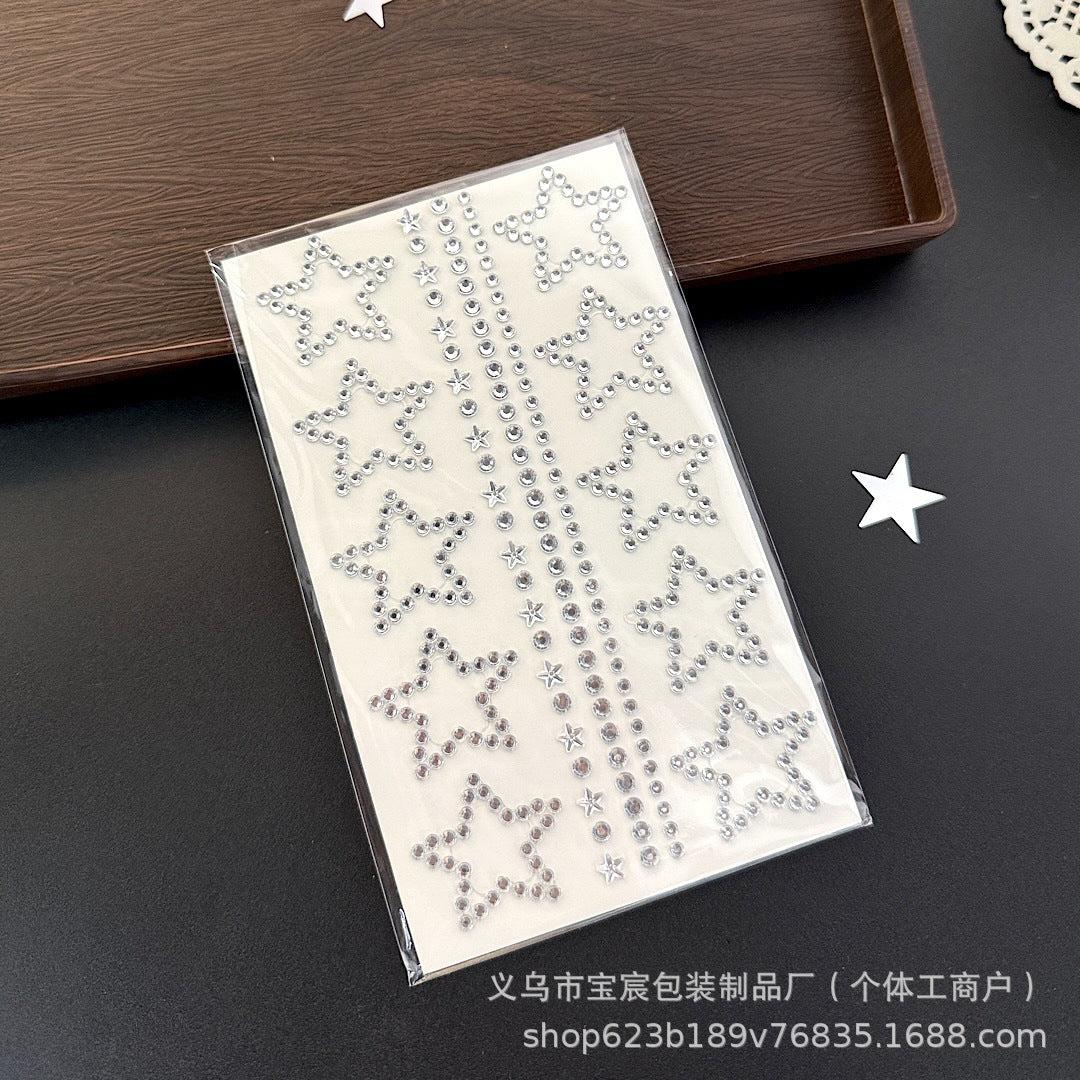 Love Star Rhinestone Stickers – 3D Heart & Bow, Girl Face Decoration - ViktaShop