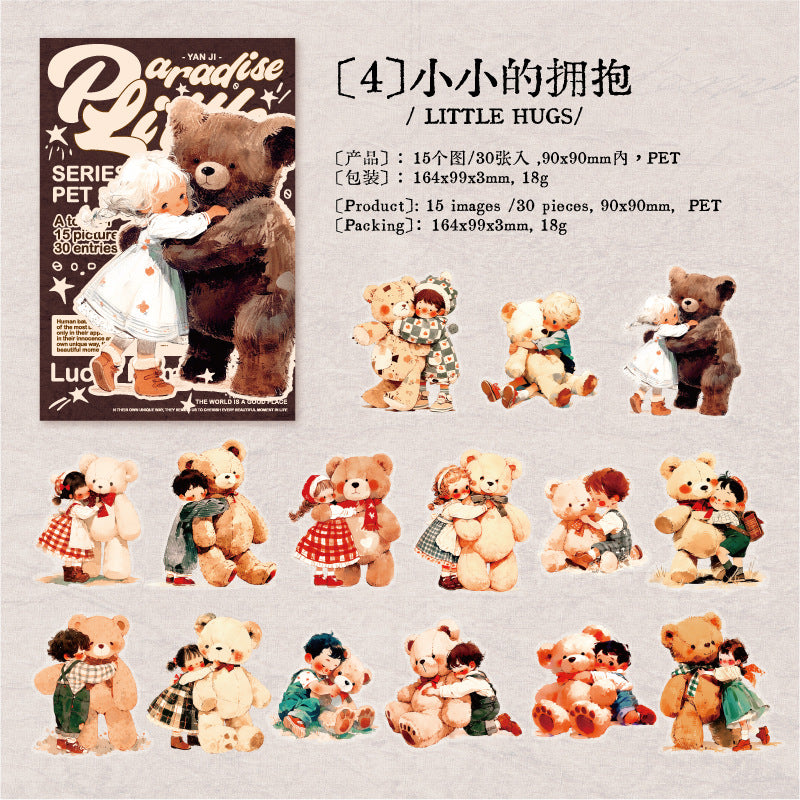 Small Paradise PET Stickers - Cute Little Girl Series, 30 Pcs - ViktaShop