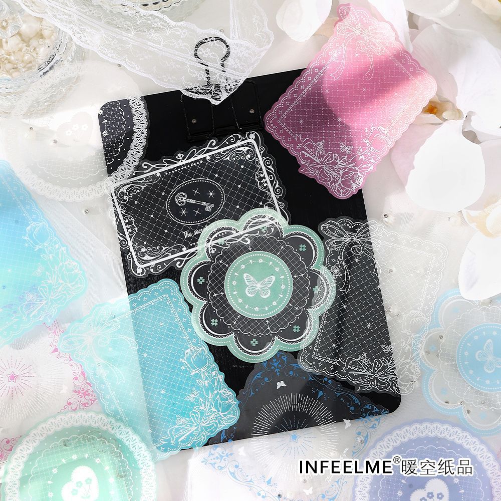 Lace Small Card Series – PET Sticker Bag, 10 Pcs - ViktaShop