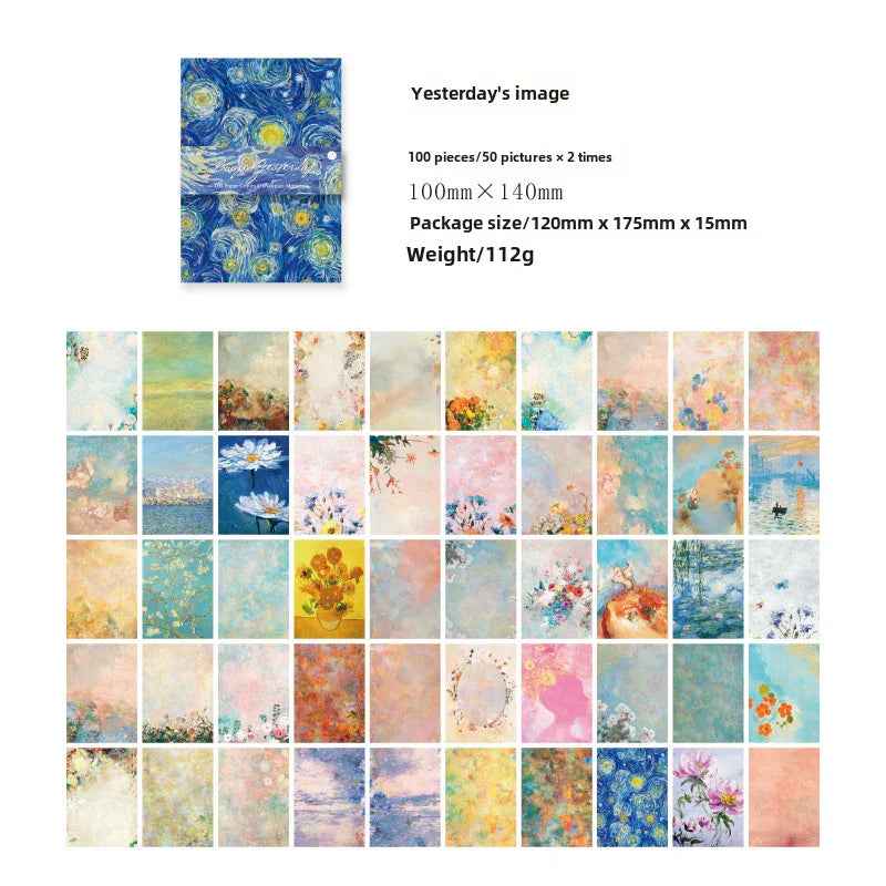 Vintage Material Paper Book of Retro Scrapbooking Paper, 100 Sheets