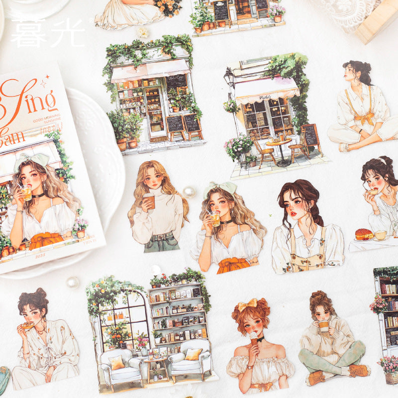 Twilight Brilliant Days Series Kraft Paper Stickers, 15 Pcs - ViktaShop