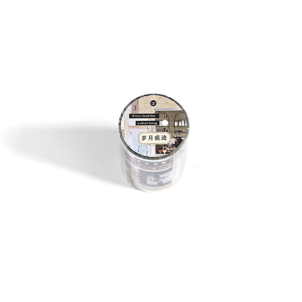 Matte PET Tape - Image Poetry Series Light Retro Notebook Base - ViktaShop