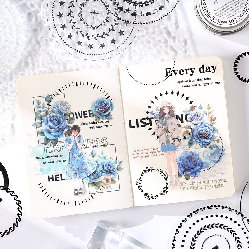 Obsidian Ring PET Sticker - Black & White Transparent DIY Decoration, 6 Options - ViktaShop