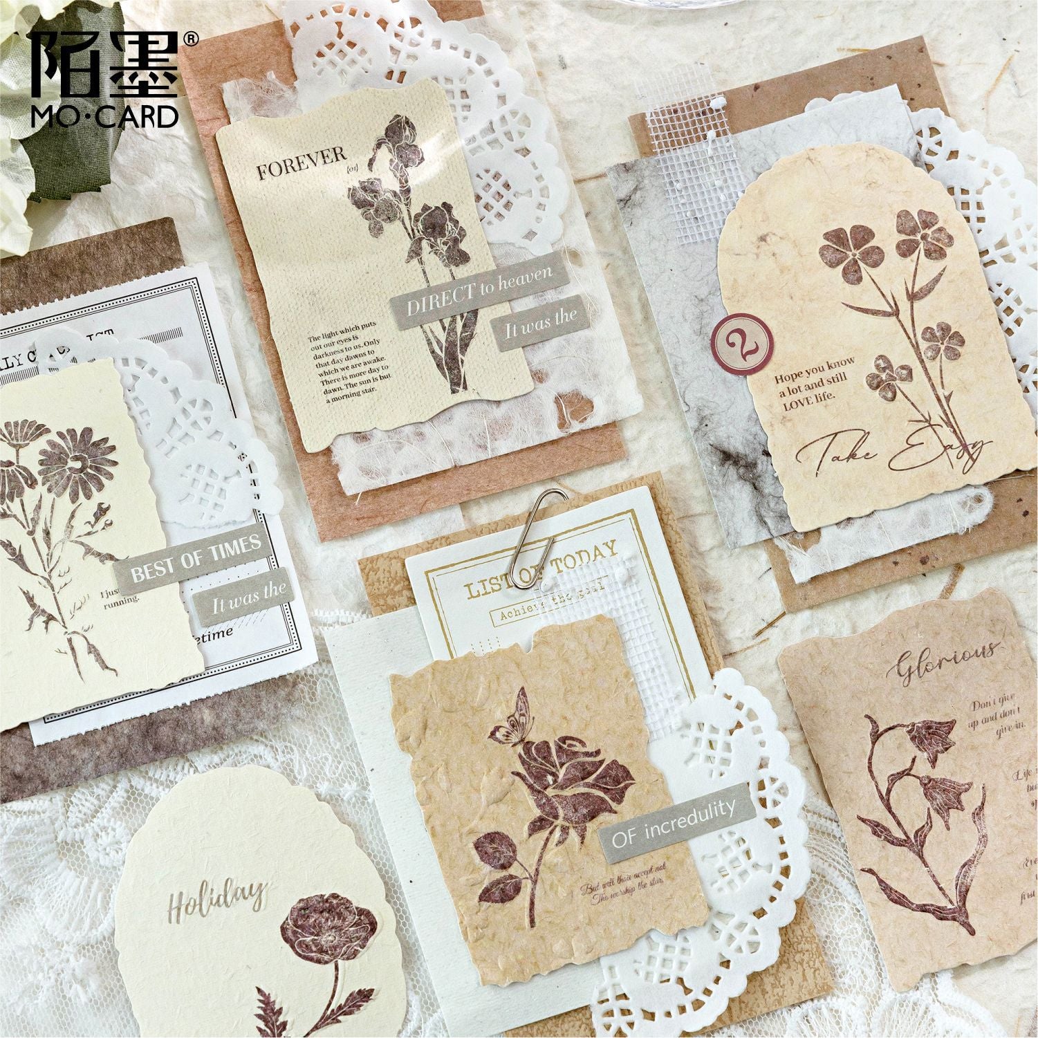 Relief Paper Stickers - Forest Overture, Flowers & Plants Theme, 30 Pcs - ViktaShop