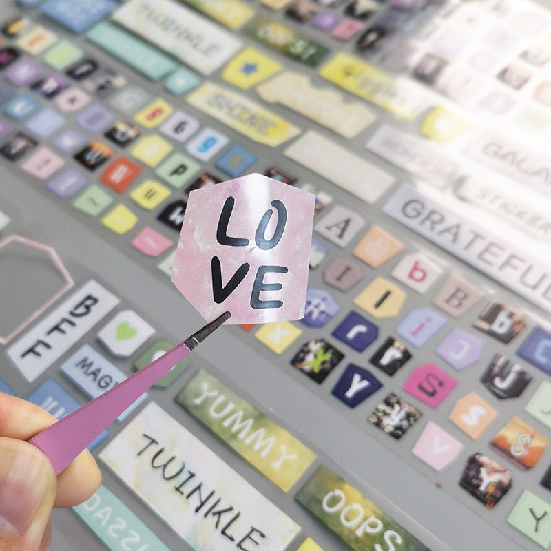 English Letter Die-Cut Stickers, Ins Style Journal Decoration Tape, 2 Options - ViktaShop