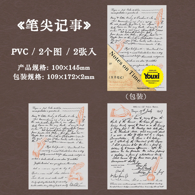 Transfer Sticker Notes Manuscript Landscape, 6 Options - ViktaShop