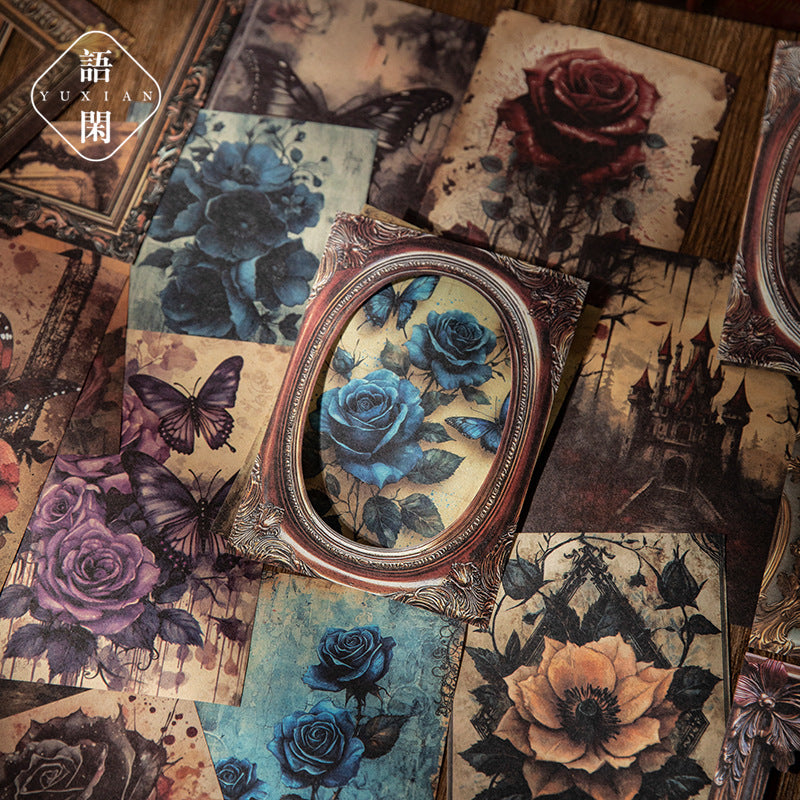 Black Flame Rose Material Paper, 20 Pcs - ViktaShop