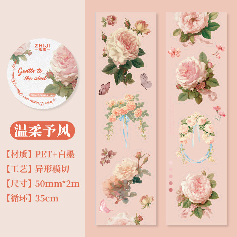 Flower Border Series, Flower Theme PET Tape, 2m - ViktaShop