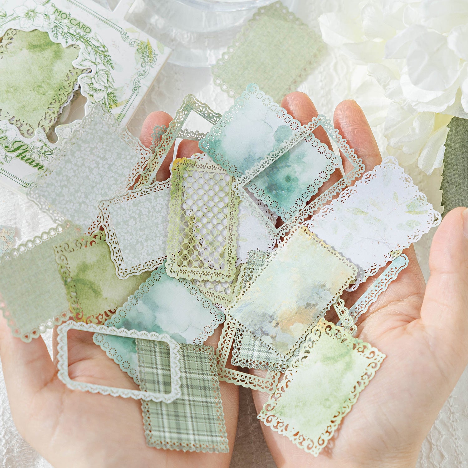 Hollow Border Card – Lace Light & Shadow Series, Light Retro Material - ViktaShop