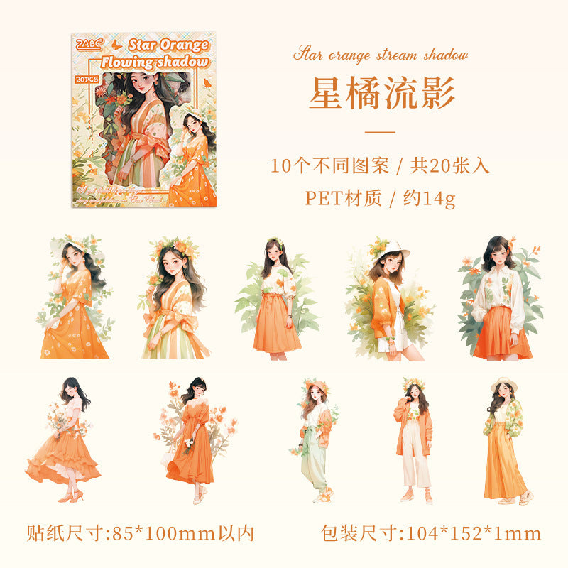 Sunseeker Sound Dream PET Sticker Pack – Creative Girl Character, 6 Options - ViktaShop