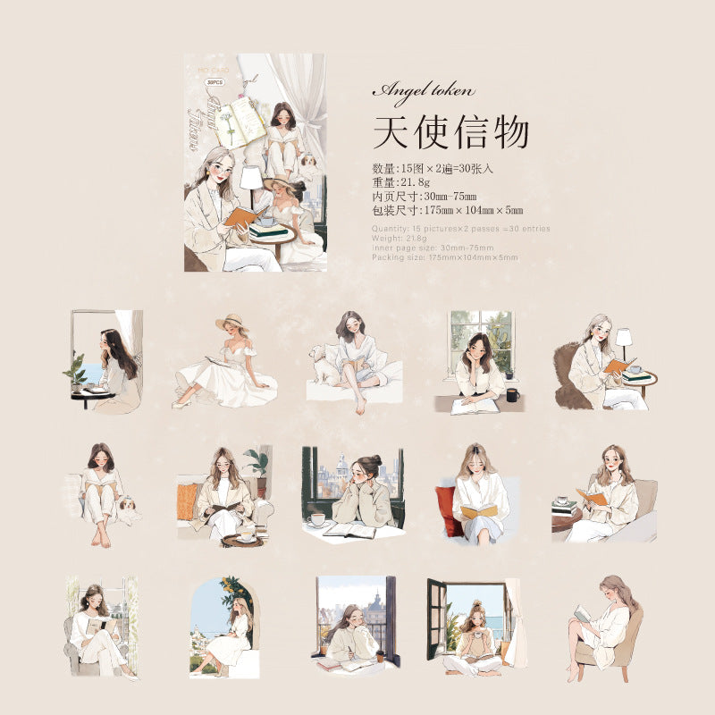 Elegant reading series PET stickers - ViktaShop