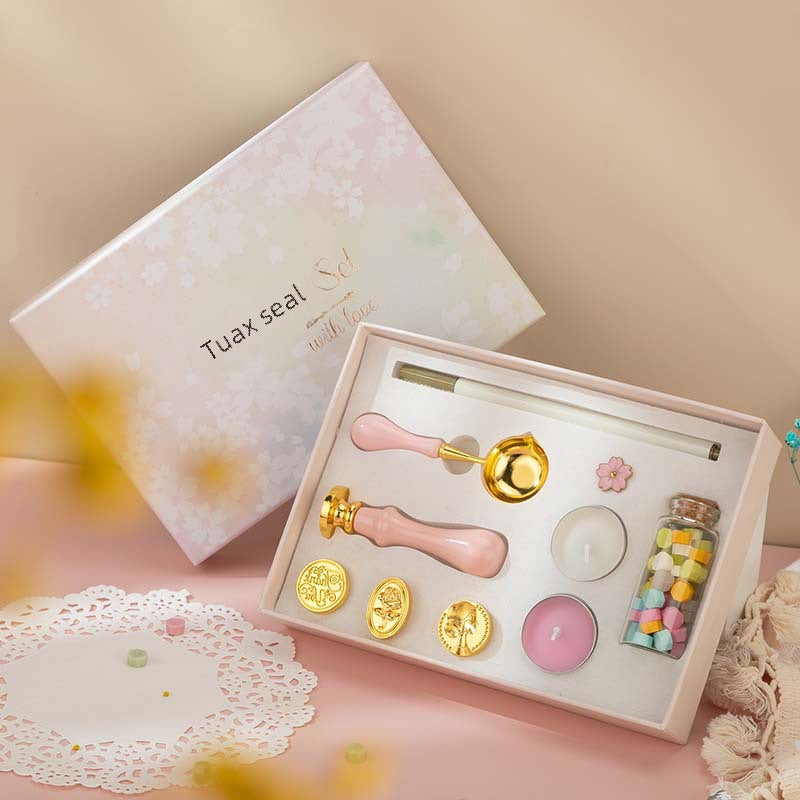 Cherry Blossom Fire Paint Seal Set – Complete Wax Seal Kit for Invitations & DIY - ViktaShop