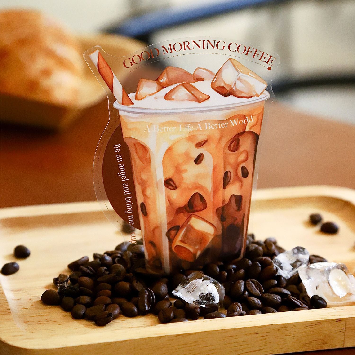 Full Cup Coffee Large Size PET Sticker - ViktaShop