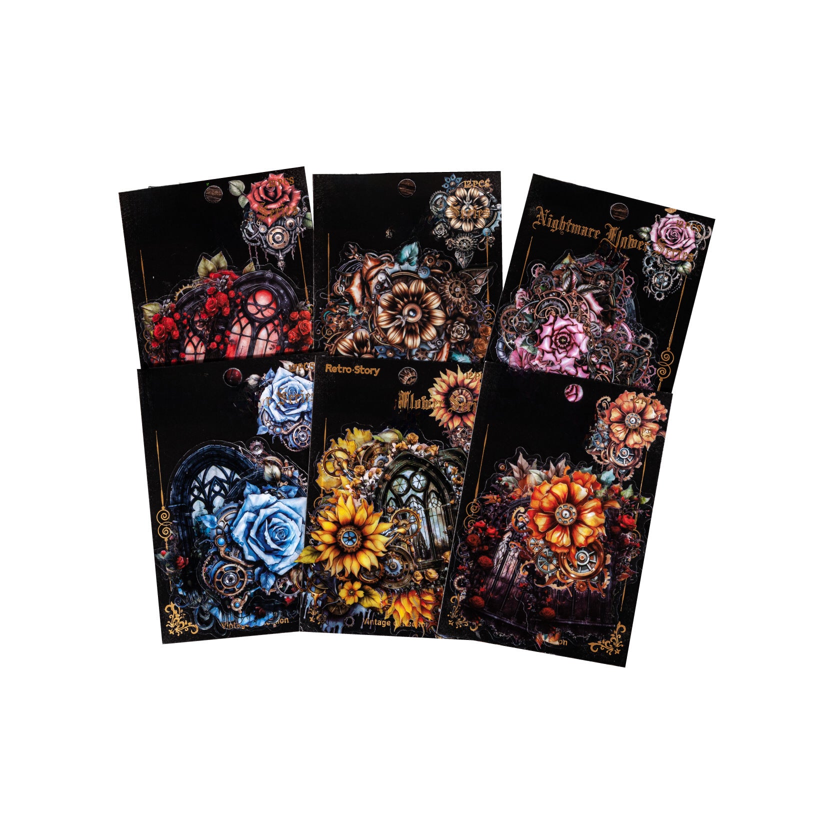 Creative PET Stickers Series, Evil Flowers Decorative Material for DIY - ViktaShop