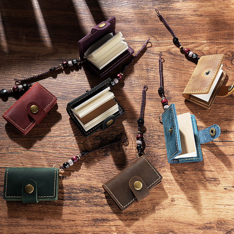 Traveler’s Mini TN Notebook – Handmade Cowhide Pendant - ViktaShop