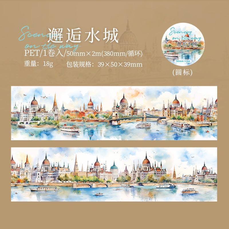 Scenery Series, City Travel Landscaping Washi Tape, 2m - ViktaShop