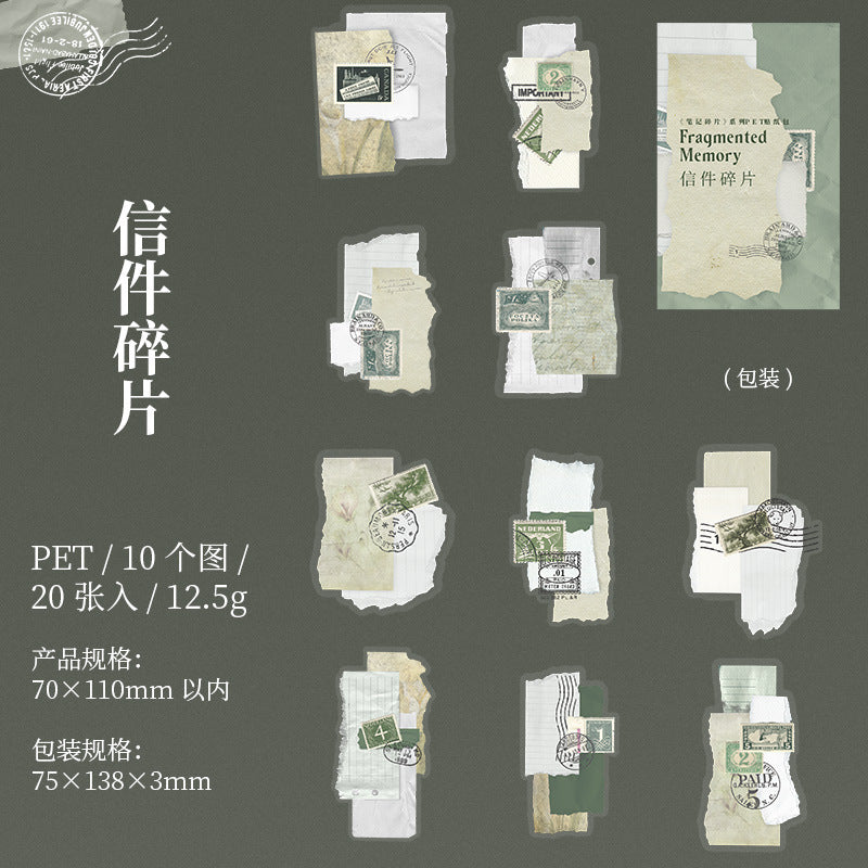 Notes Fragments Series – PET Sticker Pack, 20 Pcs - ViktaShop