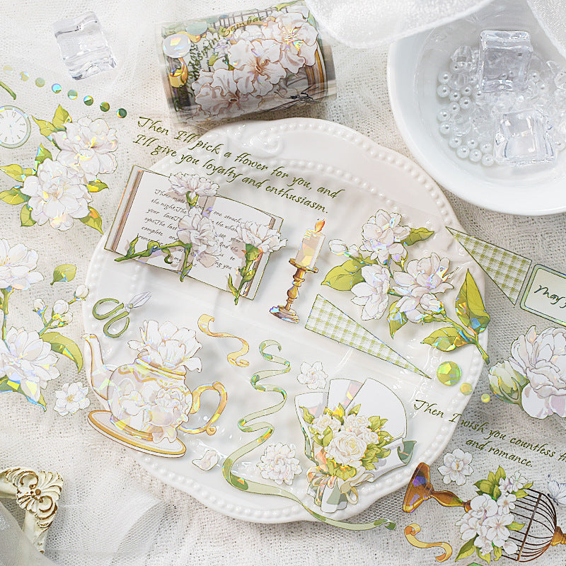 Antique Floral PET Tape – Vintage Landscape Hemp Stickers for Scrapbooking, 2m - ViktaShop