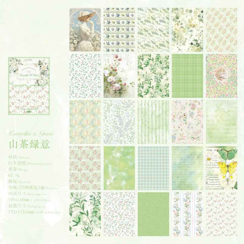Cool Breeze Flower Series Craft Paper Material - 50 pcs