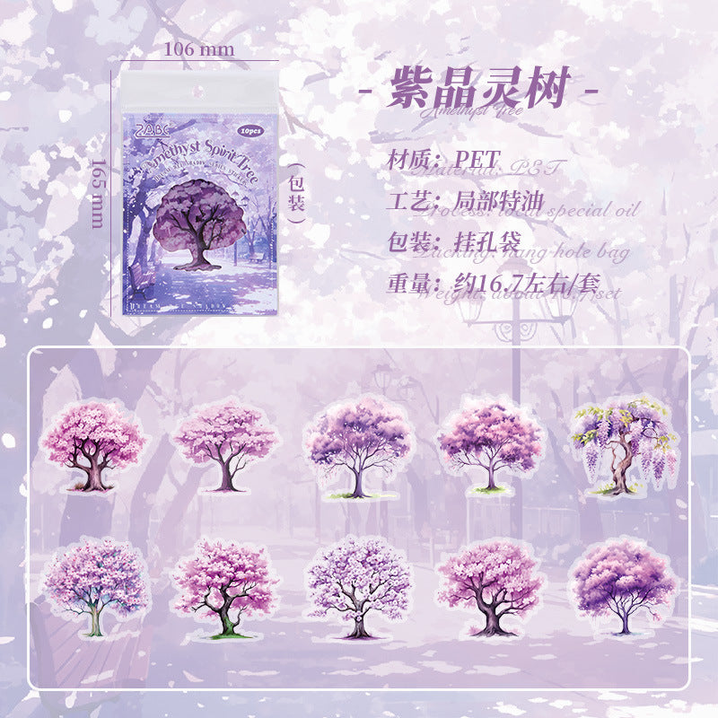 Waterproof PET Stickers – Natural Tree Scenery - ViktaShop