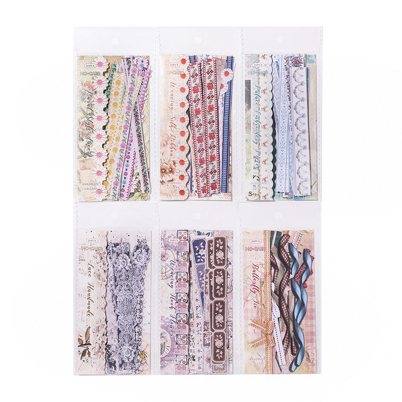 White Kraft Paper Hard Card Sticker - Corridor Series, 20 Pcs - ViktaShop