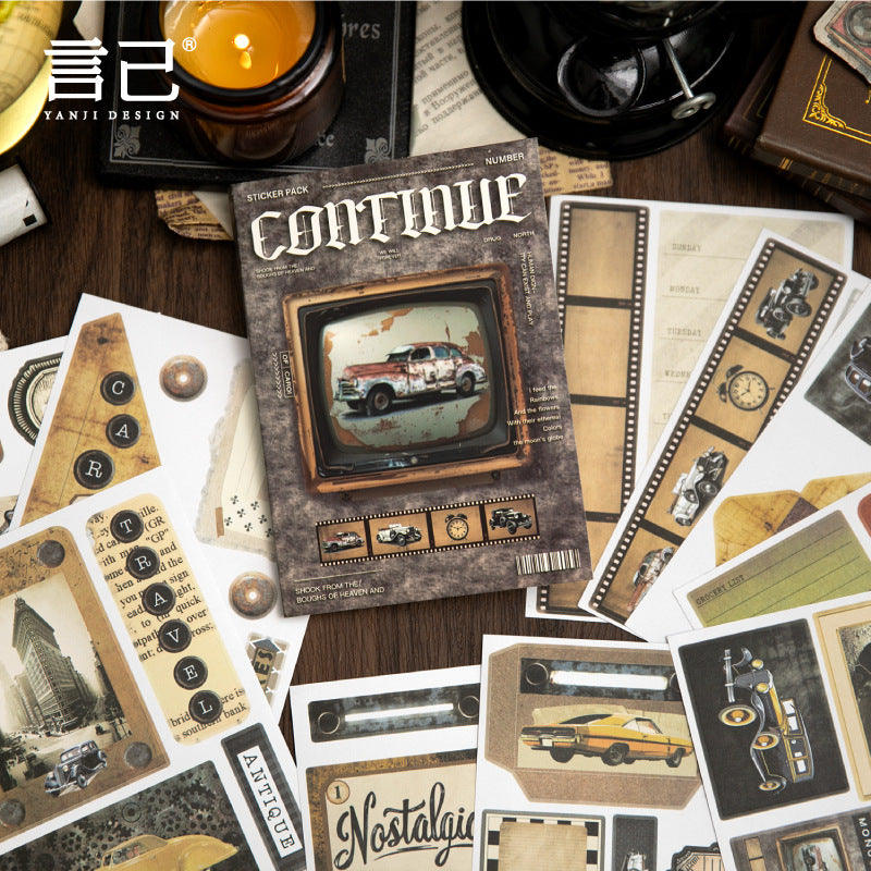 American Retro Die-Cut Stickers, 6 Options - ViktaShop