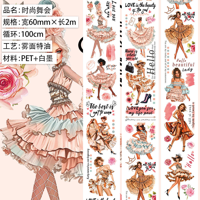 Retro Flower Hand Account Tape – Antique Material, PET Tape - 2m - ViktaShop