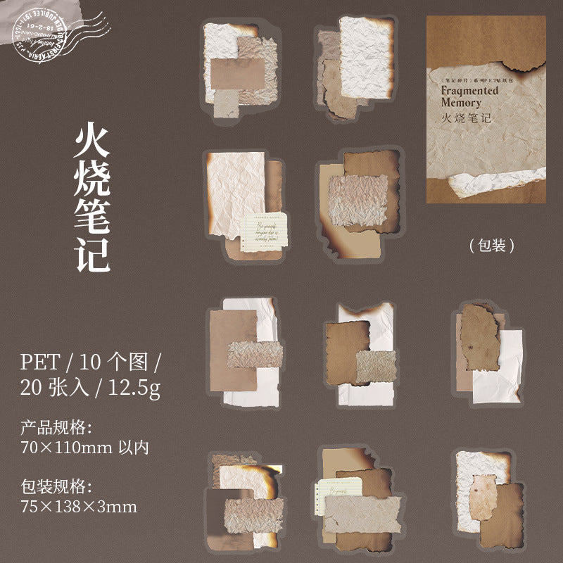 Notes Fragments Series – PET Sticker Pack, 20 Pcs - ViktaShop